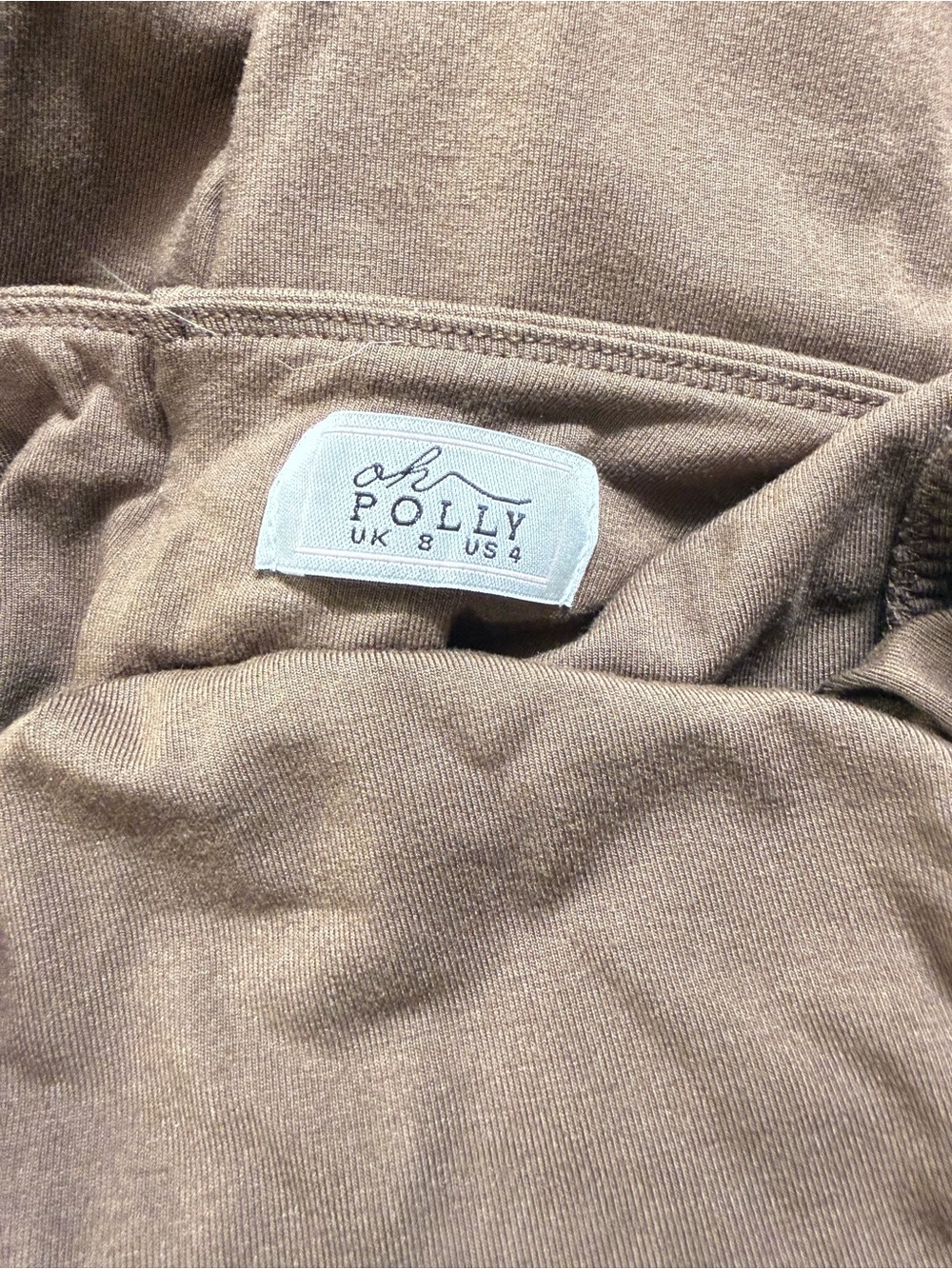 Oh Polly Brown Scoop Neck Fitted Jumpsuit - Picture 3 of 3